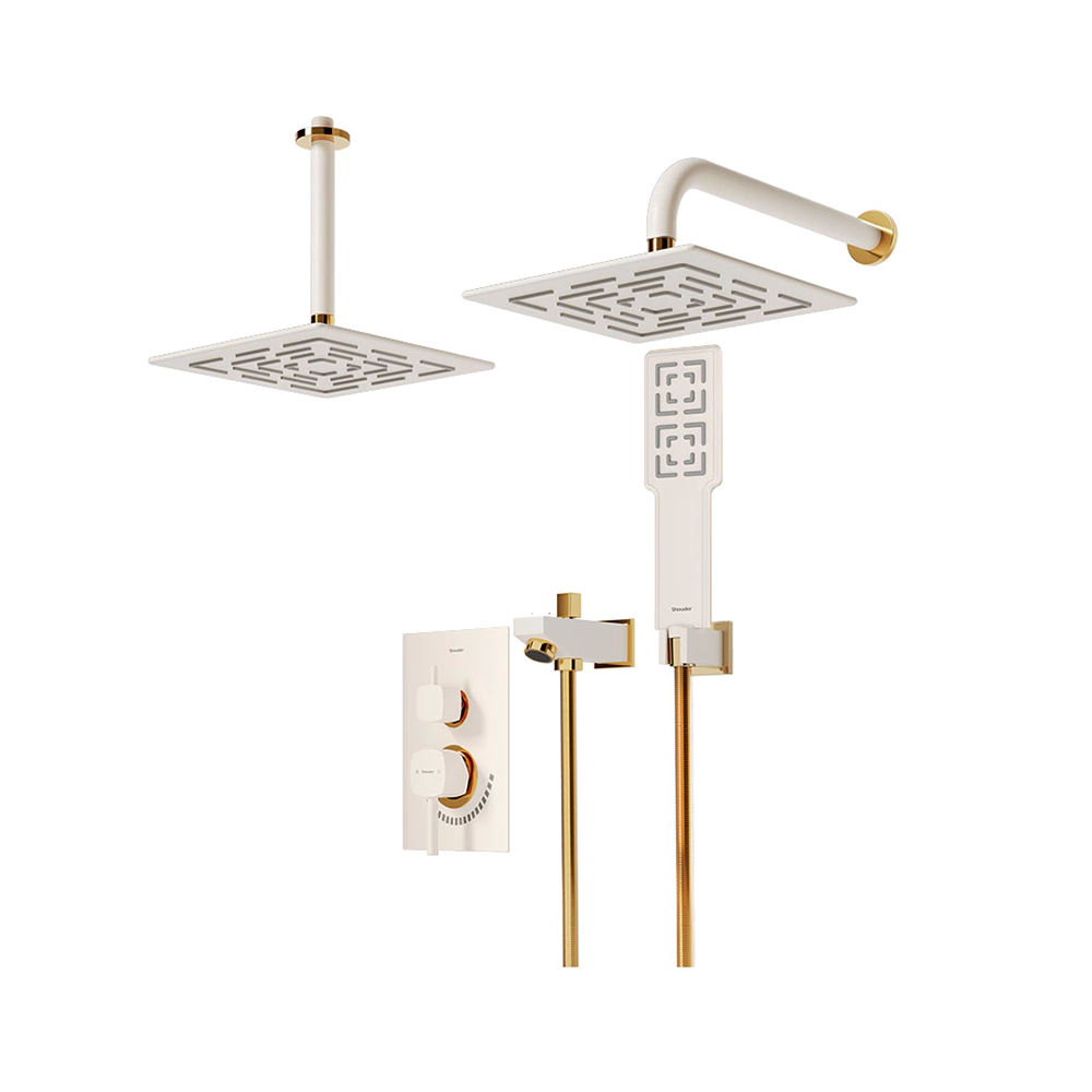 شیر حمام توکار شودر Shouder مدل رومر BRASS - تیپ چهار - تصویر 2