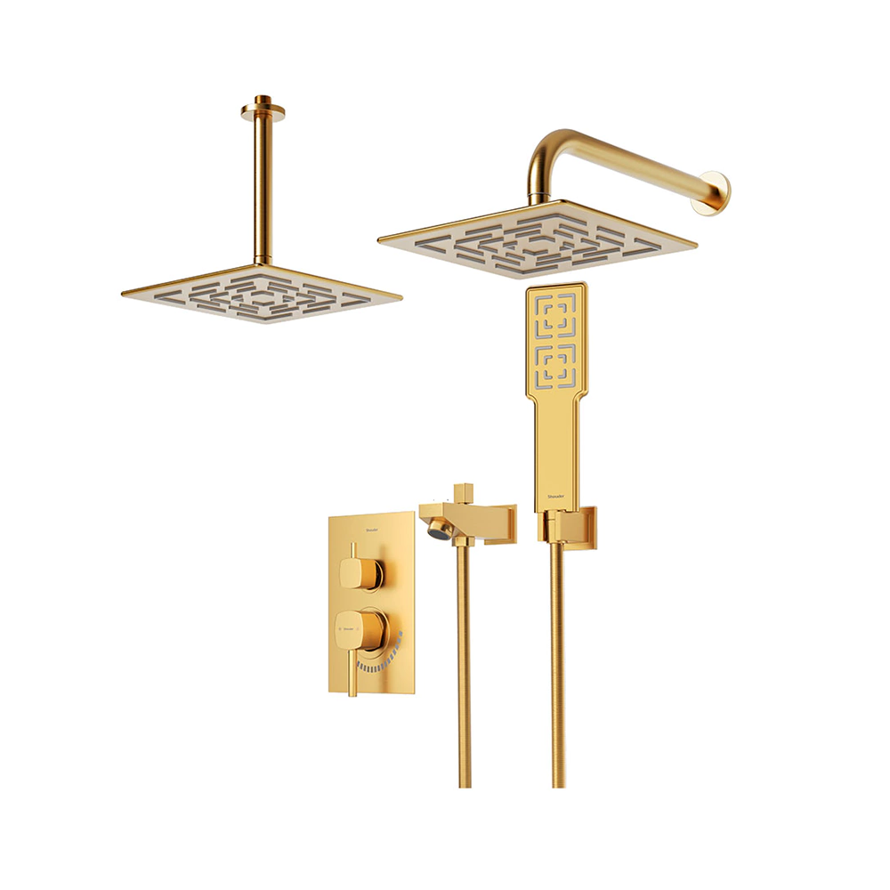 شیر حمام توکار شودر Shouder مدل رومر BRASS - تیپ چهار - تصویر 4