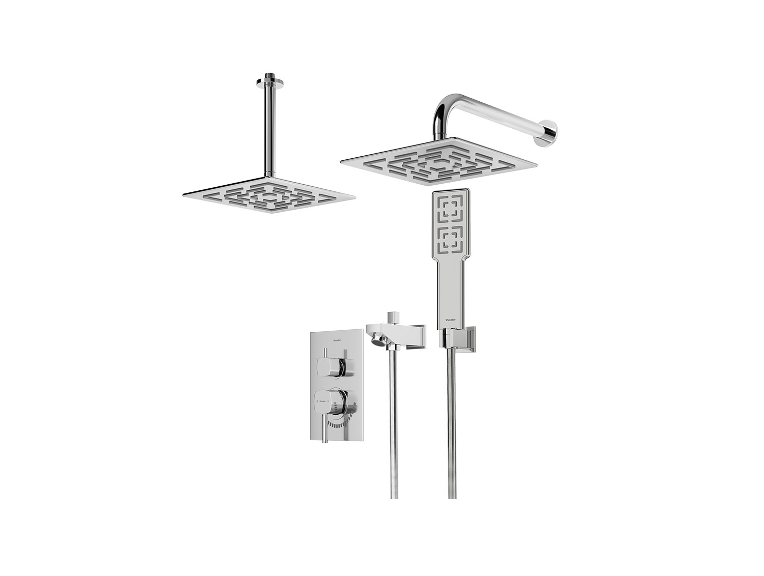 شیر حمام توکار شودر Shouder مدل رومر BRASS - تیپ چهارjpg