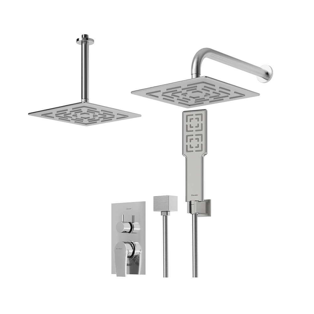 شیر حمام توکار شودر Shouder مدل رومر پلاس BRASS – تیپ سه.کروم مات