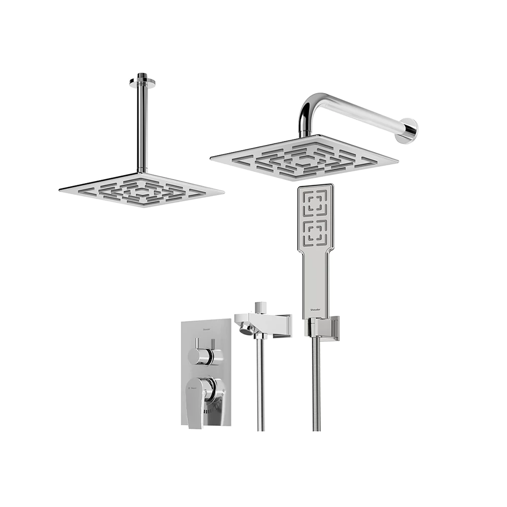 شیر حمام توکار شودر Shouder مدل رومر پلاس BRASS – تیپ چهار