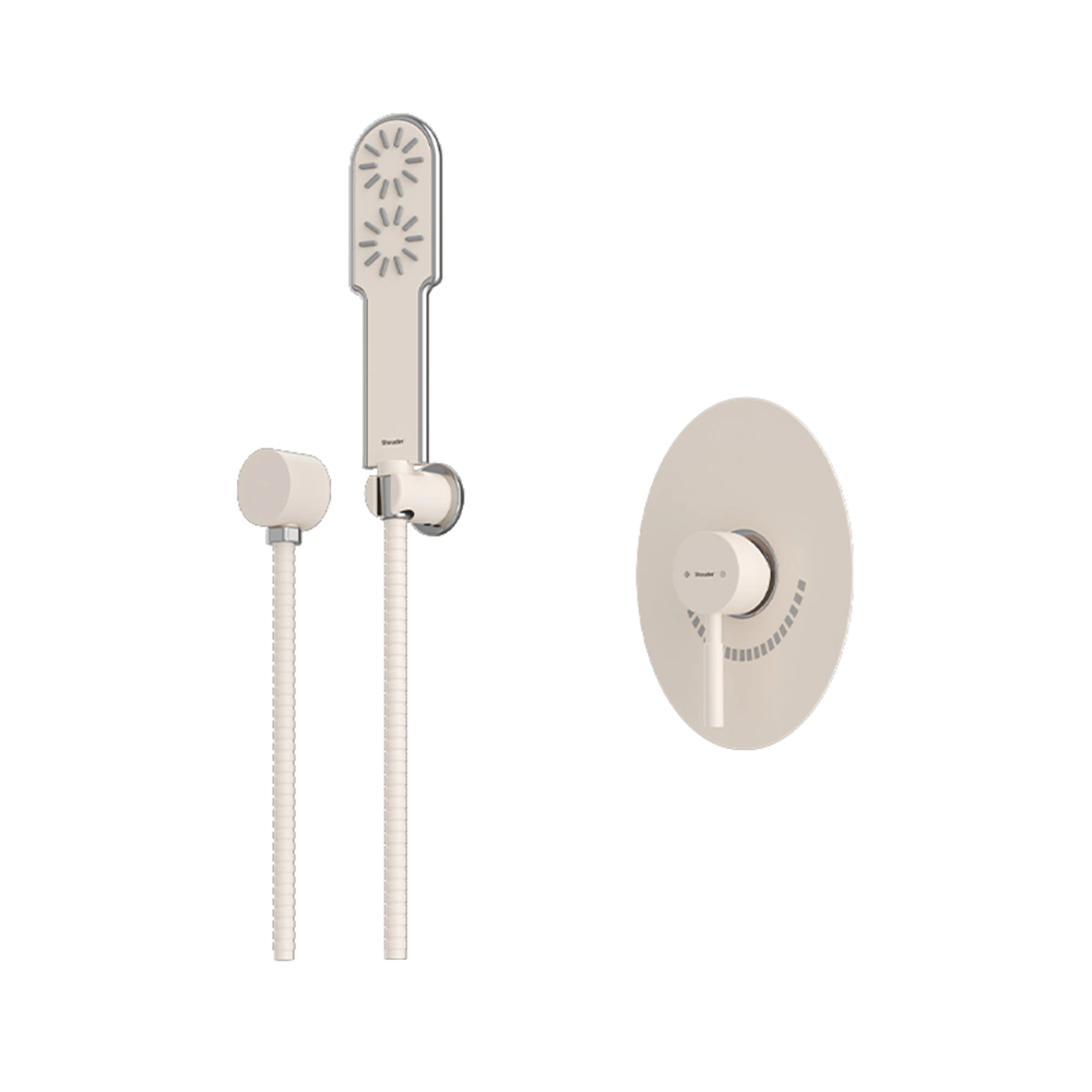 شیر حمام توکار شودر Shouder مدل روگن BRASS - تیپ دو-شیری کروم