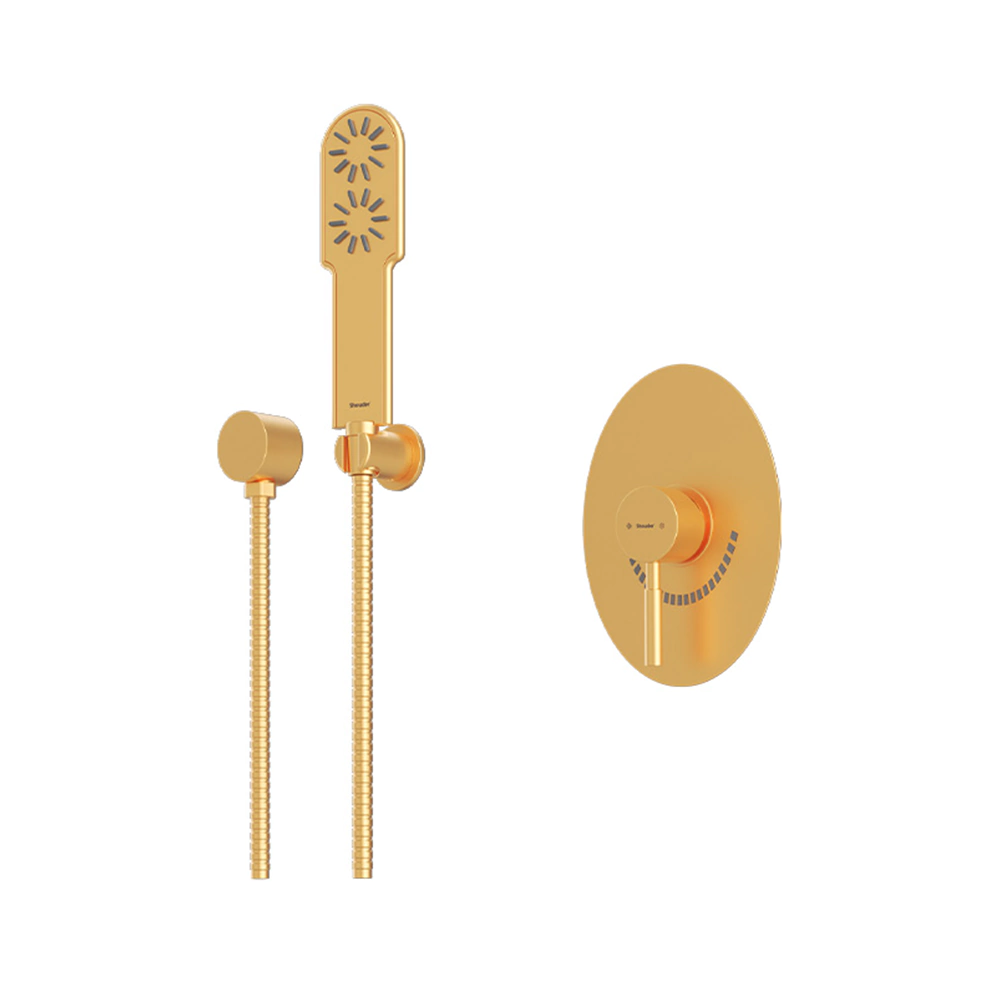 شیر حمام توکار شودر Shouder مدل روگن BRASS - تیپ دو-طلایی مات
