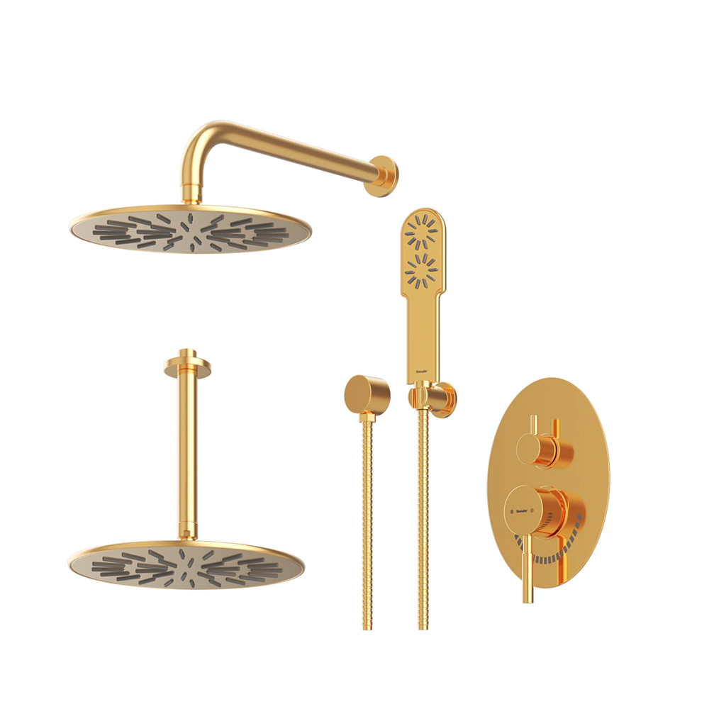 شیر حمام توکار شودر Shouder مدل روگن BRASS - تیپ سه-طلایی webp