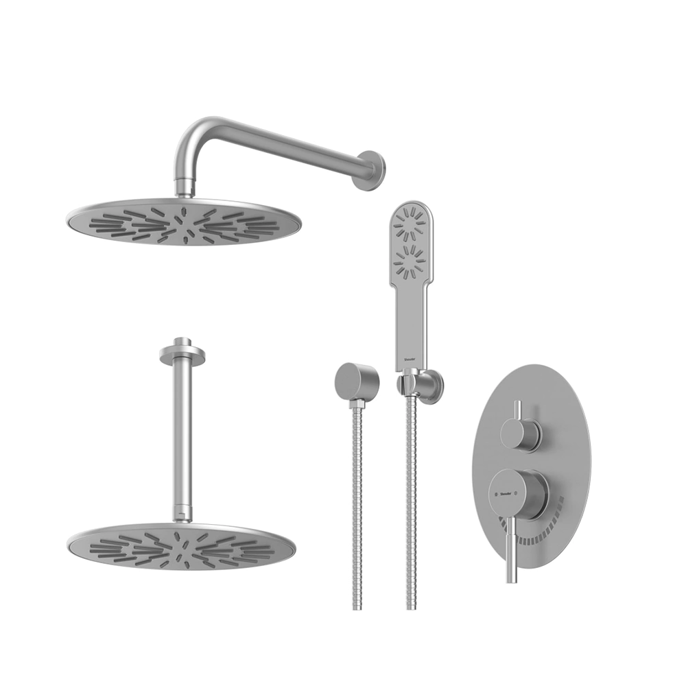 شیر حمام توکار شودر Shouder مدل روگن BRASS - تیپ سه کروم مات