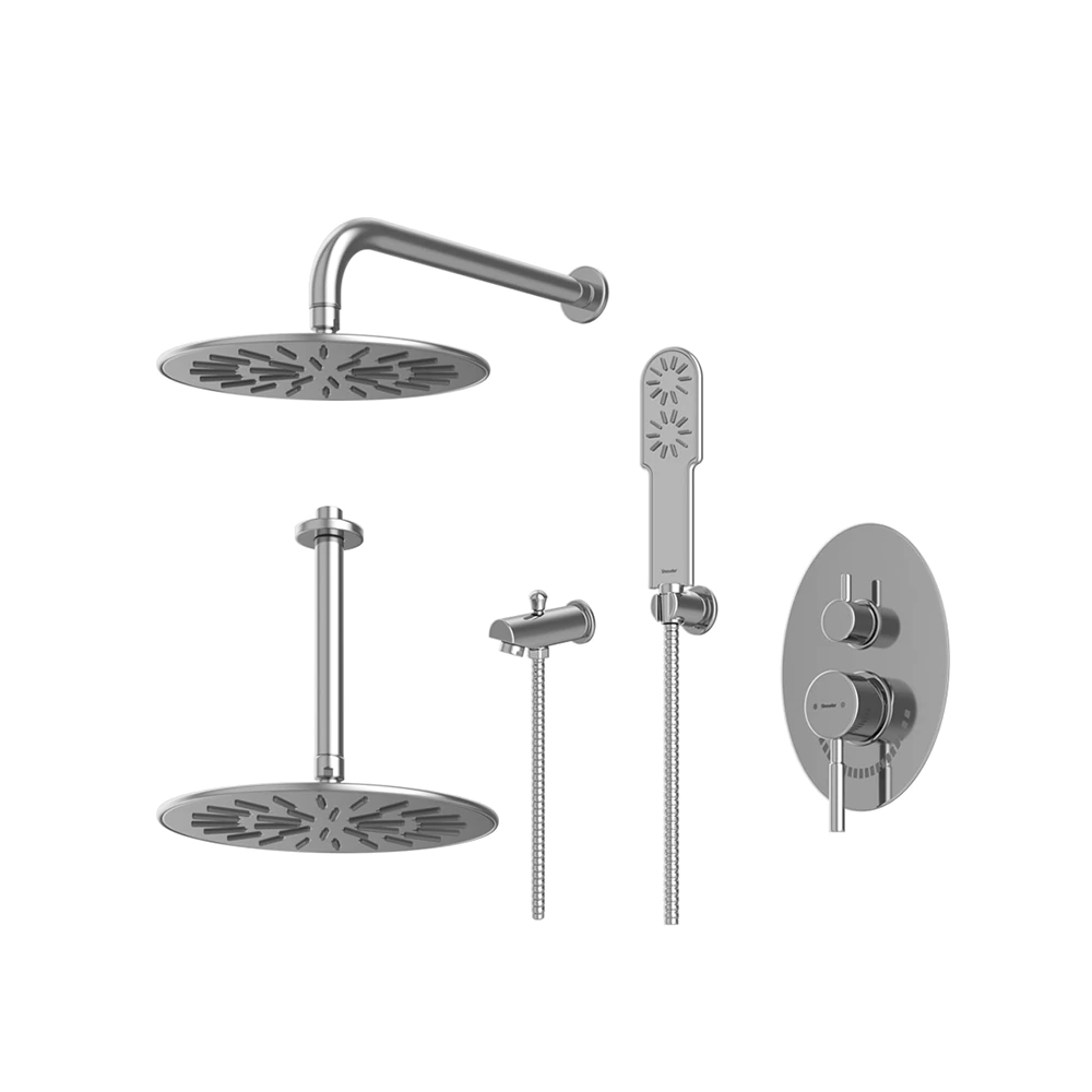 شیر حمام توکار شودر Shouder مدل روگن BRASS - تیپ چهار