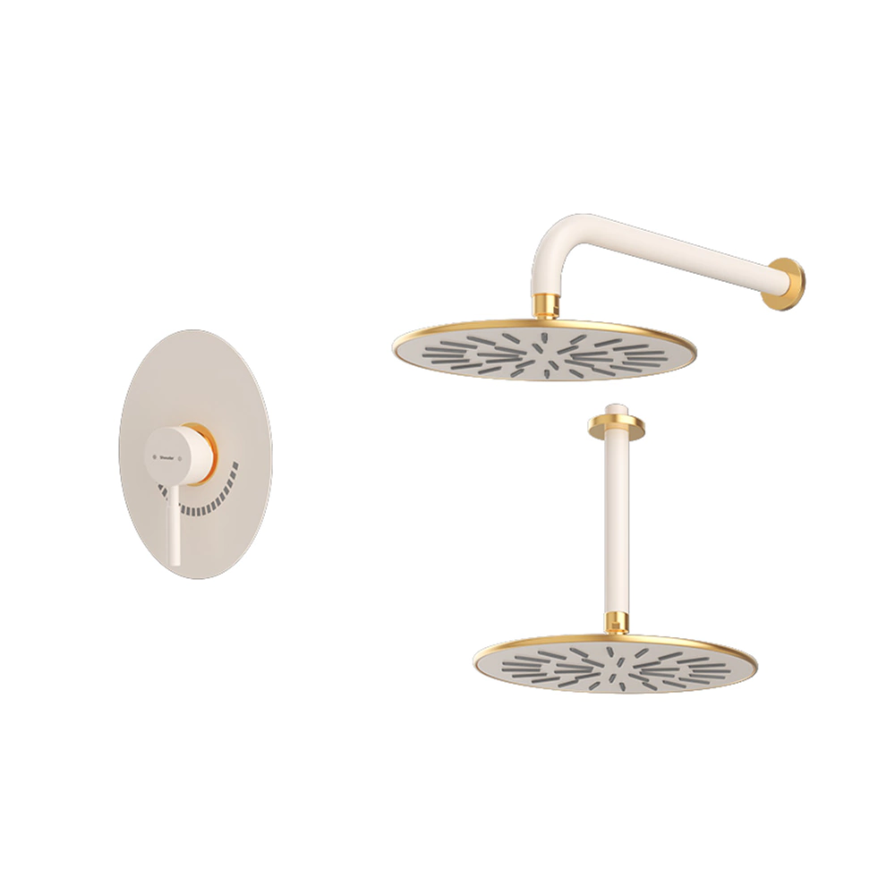شیر حمام توکار شودر Shouder مدل روگن BRASS - تیپ یک. شیری طلایی