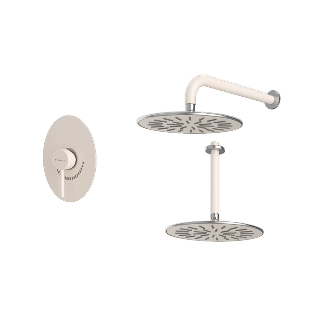 شیر حمام توکار شودر Shouder مدل روگن BRASS - تیپ یک. شیری کروم