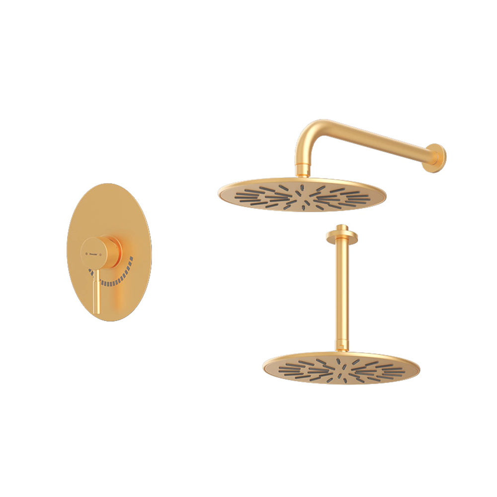 شیر حمام توکار شودر Shouder مدل روگن BRASS - تیپ یک.طلایی مات