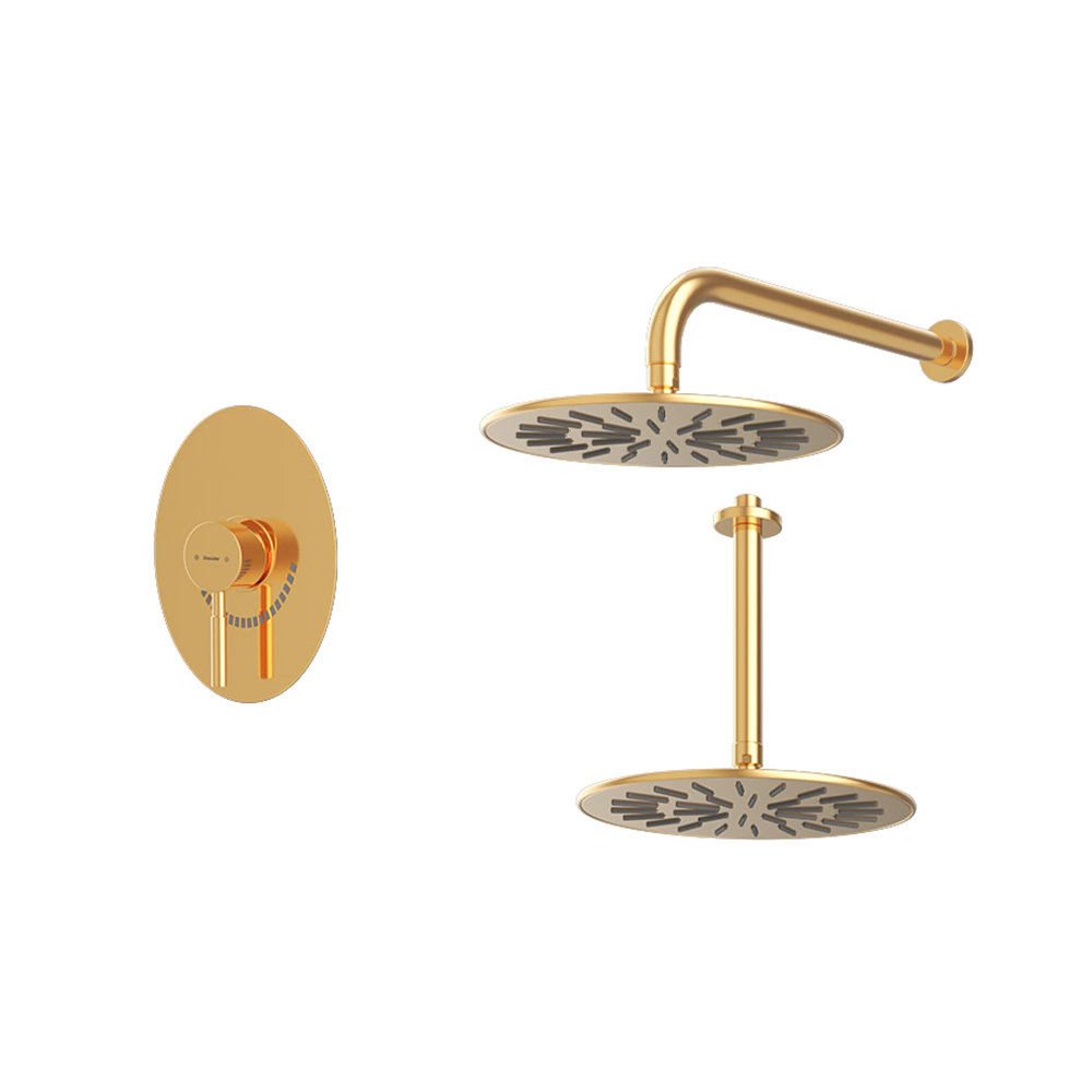 شیر حمام توکار شودر Shouder مدل روگن BRASS - تیپ یک.طلایی